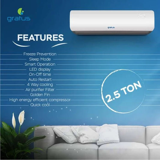 GRATUS 2.5 Ton Split Air Conditioner ROTARY TYPE, R410a GAS, GSAC30TRS2