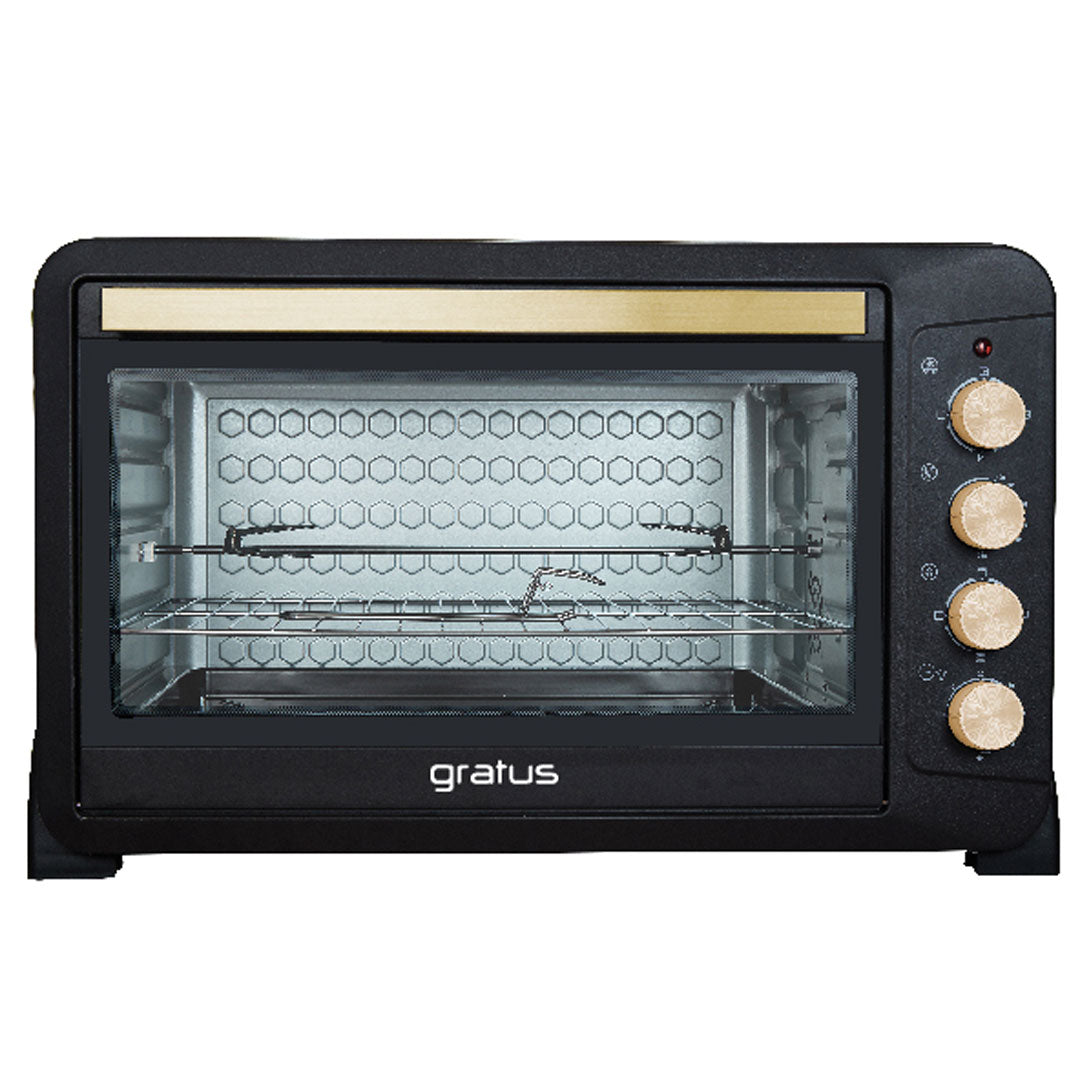 Gratus 48L Electric Oven Toaster Grill – 2000W, Rotisserie & Timer | 1 Year Warranty