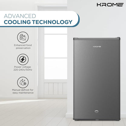 KROME 120L Single Door Refrigerator – KR‑RF138DDSG |