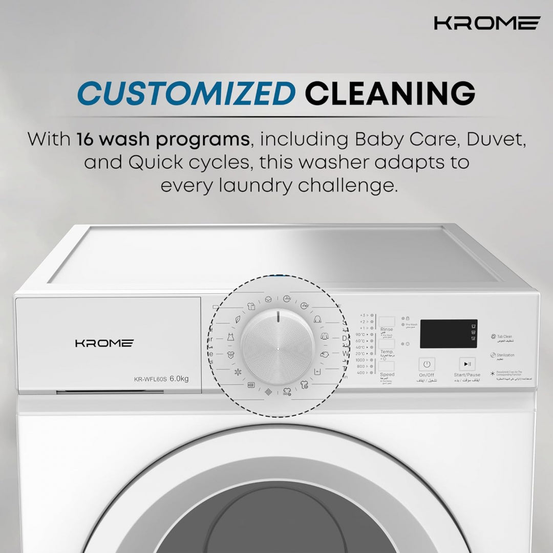 Krome  6 KG Front Load Washing Machine KR‑WFL60WSI