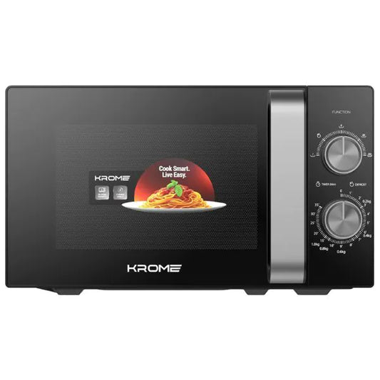 KROME 25L Digital Microwave Oven, 900W, 8 Auto Menus, Child Lock – Model KR-MW25DM (Black)