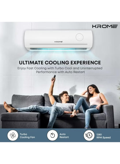 Krome 2 Ton Split Air Conditioner – T3 Rotary Compressor, 24000 BTU, Cool Only – Model KR-AR24MT3-BH
