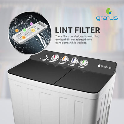 Gratus 20 KG Top Load Semi-Automatic Washing Machine (GSWM07KCDX1)