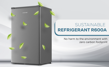 KROME 120L Single Door Refrigerator Mini Fridge – Inox Silver | Model KR-RDC120H