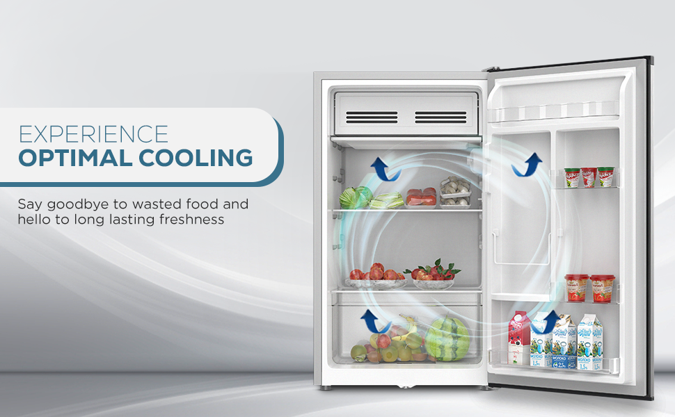 KROME 120L Single Door Refrigerator Mini Fridge – Inox Silver | Model KR-RDC120H