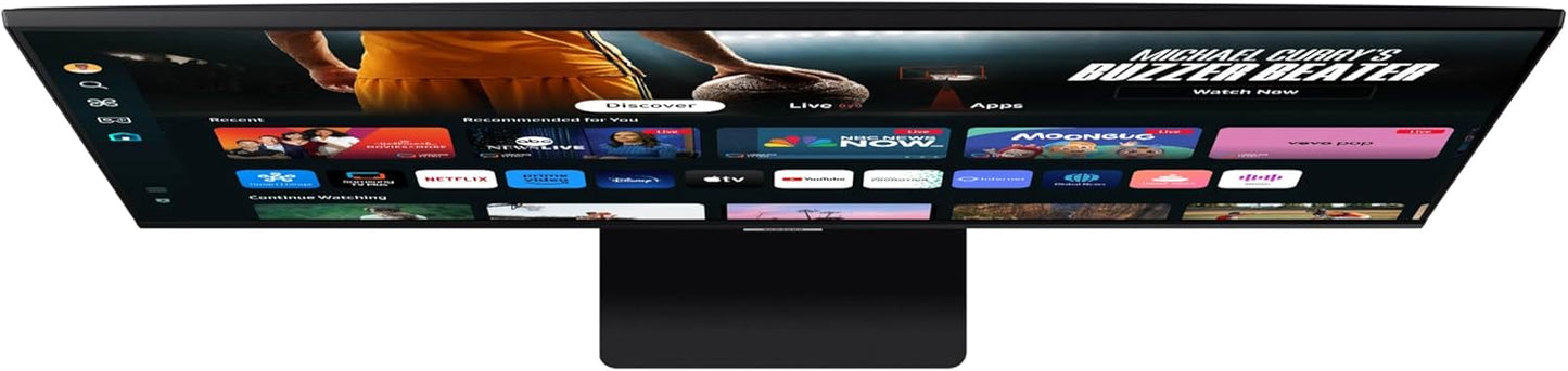 SAMSUNG 32-Inch M7 (M70) Series 4K UHD Smart Monitor with Streaming TV, Speakers, HDR10, USB-C, Multiple Ports, Gaming Hub, SolarCell Remote, Vision Accessibility Tools, LS32DM700, 2024, Black