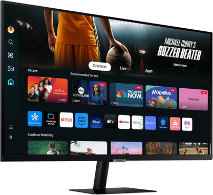 SAMSUNG 32-Inch M7 (M70) Series 4K UHD Smart Monitor with Streaming TV, Speakers, HDR10, USB-C, Multiple Ports, Gaming Hub, SolarCell Remote, Vision Accessibility Tools, LS32DM700, 2024, Black