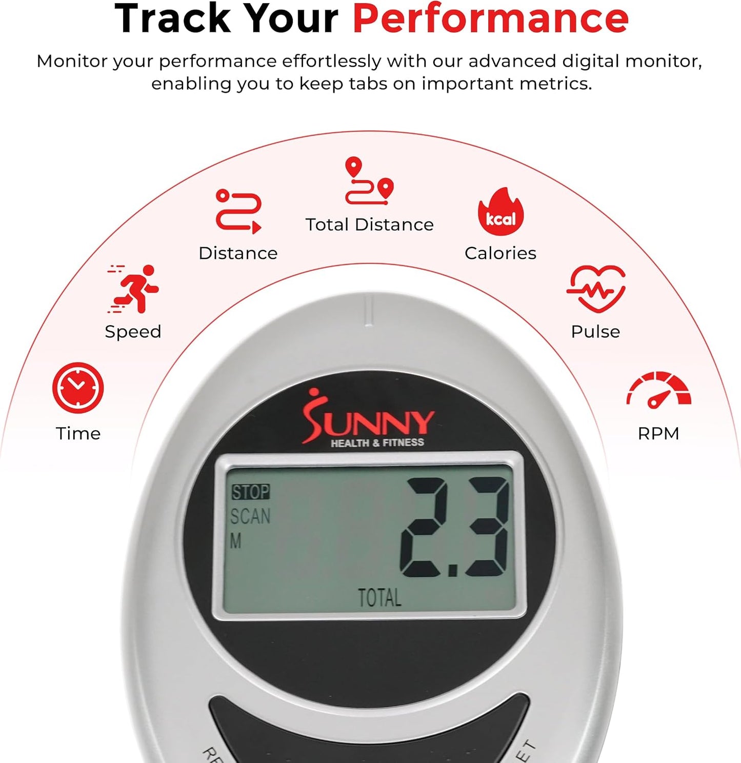 Sunny Health & Fitness Upright Elliptical w/Adjustable Magnetic Resistance | Advanced Magnetic Belt, 8 Level Resistance, Total Body Workout, Hyper-Quiet Belt Drive, Compact, 2-in-1 Upright Design
