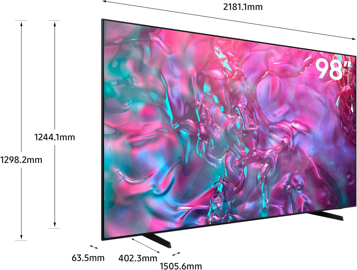 Samsung 98 Inch Crystal UHD TV, DU9000, 4K, Supersize Picture Enhancer, Motion Xcelerator 120Hz, Samsung TV Plus, Q-Symphony, Tizen Smart TV, UA98DU9000