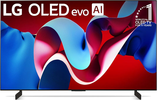 LG 42-Inch OLED evo C4 Smart TV 4K Processor Flat Screen with Magic Remote AI-Powered with Alexa Built-in (OLED42C4PUA, 2024)