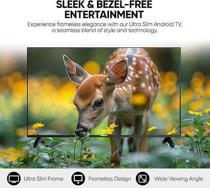 Nikai 32 Inch Smart LED TV | HD 1366 x 768 Resolution | Android TV with Wi-Fi & DLNA | Quad-Core Processor | 16W Speaker Power | 2x HDMI, 2x USB | Netflix, YouTube,