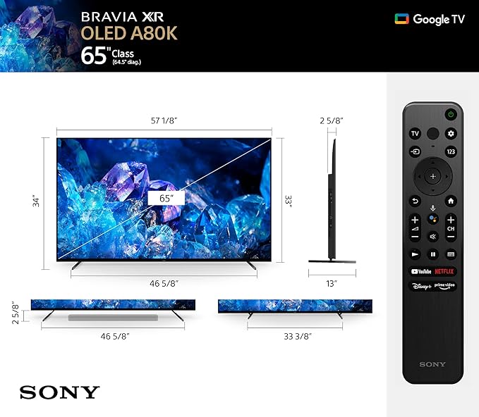 Sony 65″ A80K 4K OLED Smart Google TV
