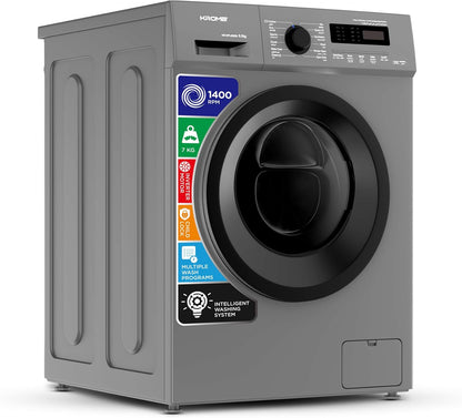 KROME 8KG Front Load Washing Machine – BLDC Inverter, 1400 RPM, 5★ Energy, White | Model: KR-WFL80SI