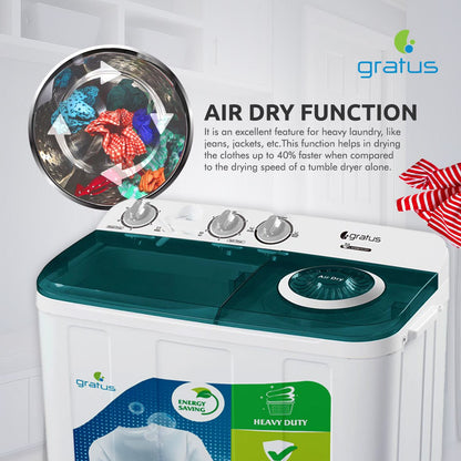 Gratus 7 KG Top Load Semi-Automatic Washing Machine (GSWM07KCDX1)