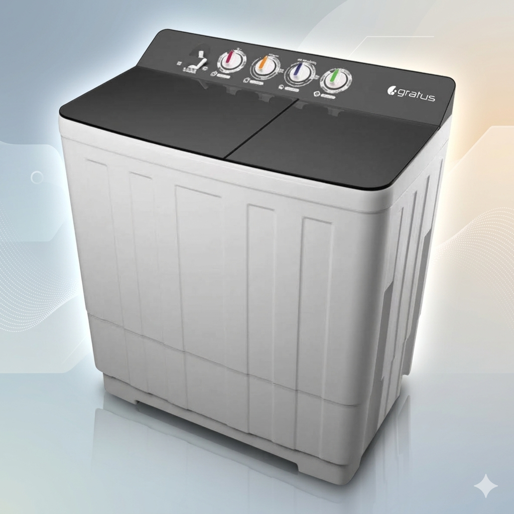 Gratus 20 KG Top Load Semi-Automatic Washing Machine (GSWM07KCDX1)