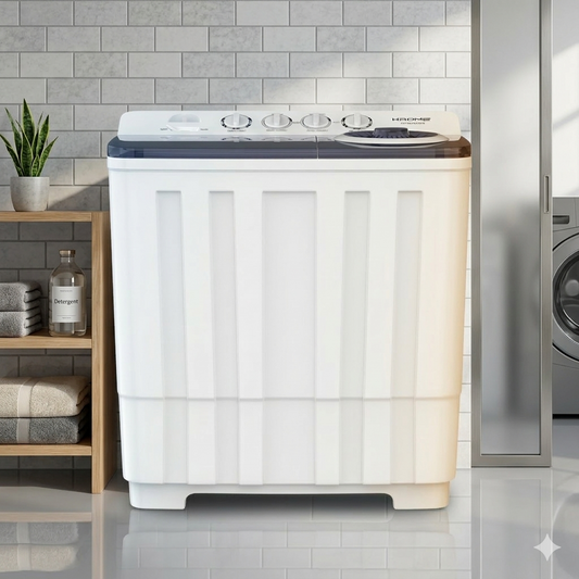 Krome KR-WSA200K 20KG Twin Tub Semi-Automatic Washing Machine – White