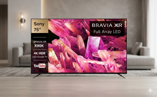 Sony BRAVIA XR 75-Inch Class X90K 4K HDR Full Array LED Smart Google TV – Model: XR-75X90K (120Hz)