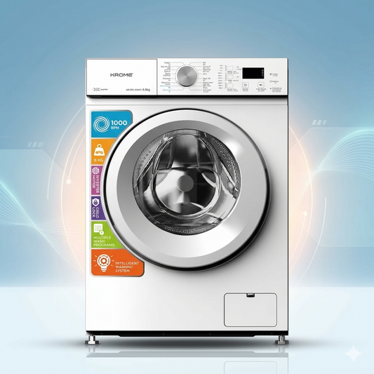 Krome 6Kg 1000 RPM Front Load Washing Machine LED (Model: KR‑WFL600WU)