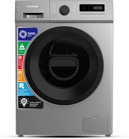 KROME 7KG Front Load Washing Machine – BLDC Inverter, 1400 RPM, 5★ Energy, White | Model: KR-WFL707WIS