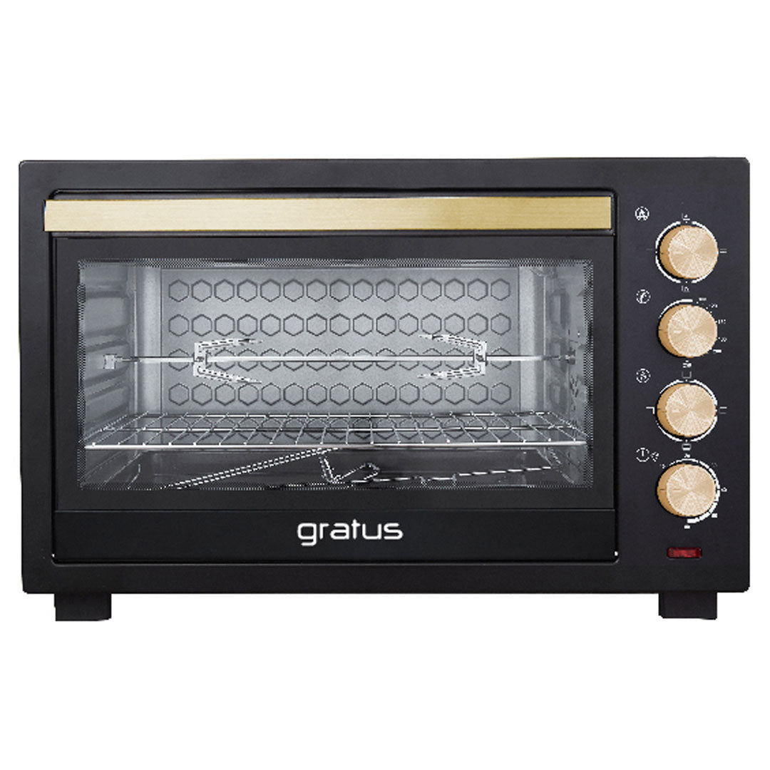 Gratus 48L Electric Oven Toaster Grill – 2000W, Rotisserie & Timer | 1 Year Warranty