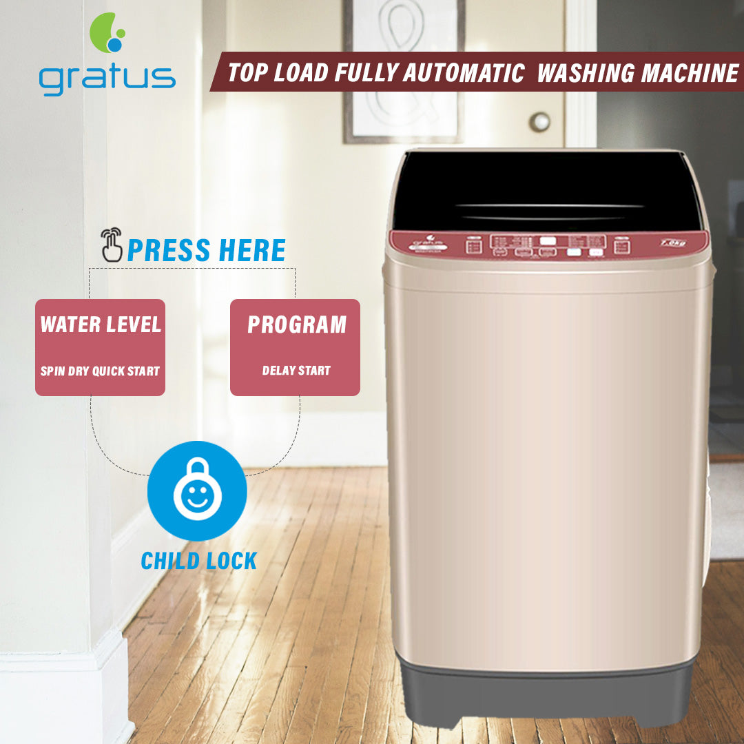 Gratus  7 KG Fully Automatic Top Load Washing Machine – Model WX071FCDX