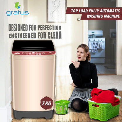 Gratus  7 KG Fully Automatic Top Load Washing Machine – Model WX071FCDX