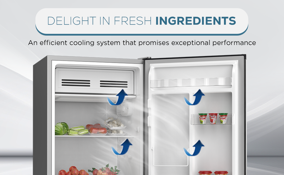 KROME 120L Single Door Refrigerator Mini Fridge – Inox Silver | Model KR-RDC120H