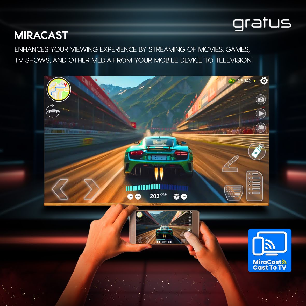GRATUS 70” QLED 4K Smart TV – WebOS, ThinQ AI, Dolby Audio | LT70QW4K24H