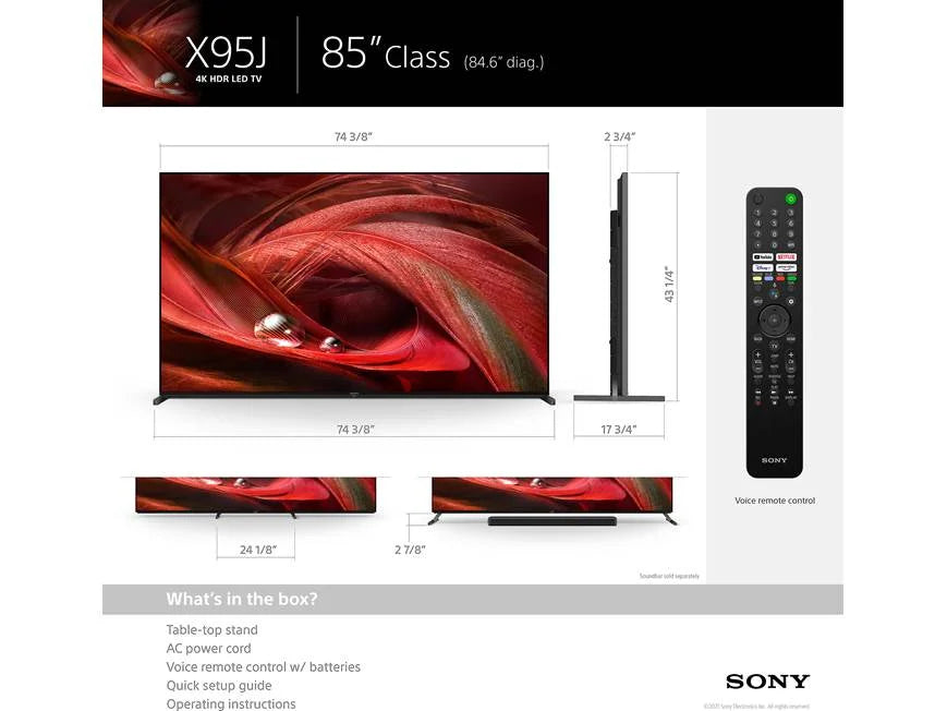 Sony Bravia 85 INCH XR X95J 4K UHD LED Smart TV GOOGLE TV 144HZ
