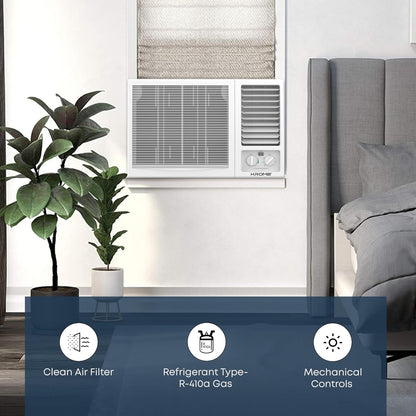 KROME 1.5 Ton Window Air Conditioner – T3 Piston Compressor, 18000 BTU, Cool Only, White – Model KR-AWP18ET3