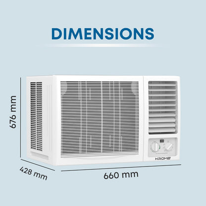 KROME 2 Ton Window Air Conditioner – T3 Piston Compressor, 24,000 BTU, Cooling Only – Model KR-AWP24ET3