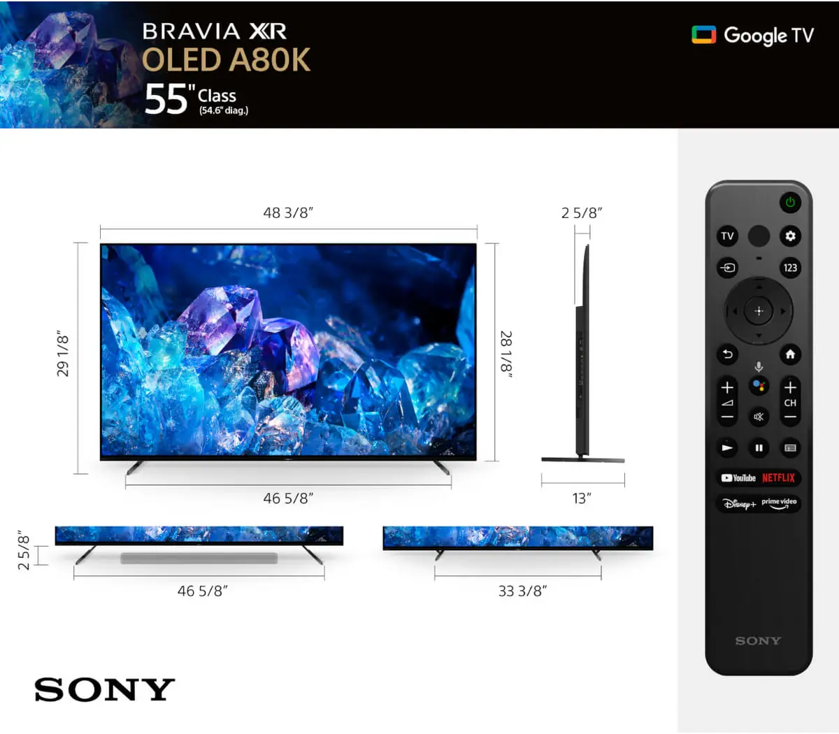 Sony 55″ BRAVIA XR A80K  OLED 4K Smart TV