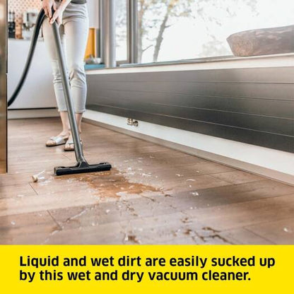 Kärcher WD 3 Wet & Dry Vacuum Cleaner – 1000W, 17L Multi-Purpose (Yellow)