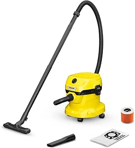 Kärcher WD 2 Plus Wet & Dry Vacuum Cleaner – 1000W, 12L Tank, Blower Function (Yellow)