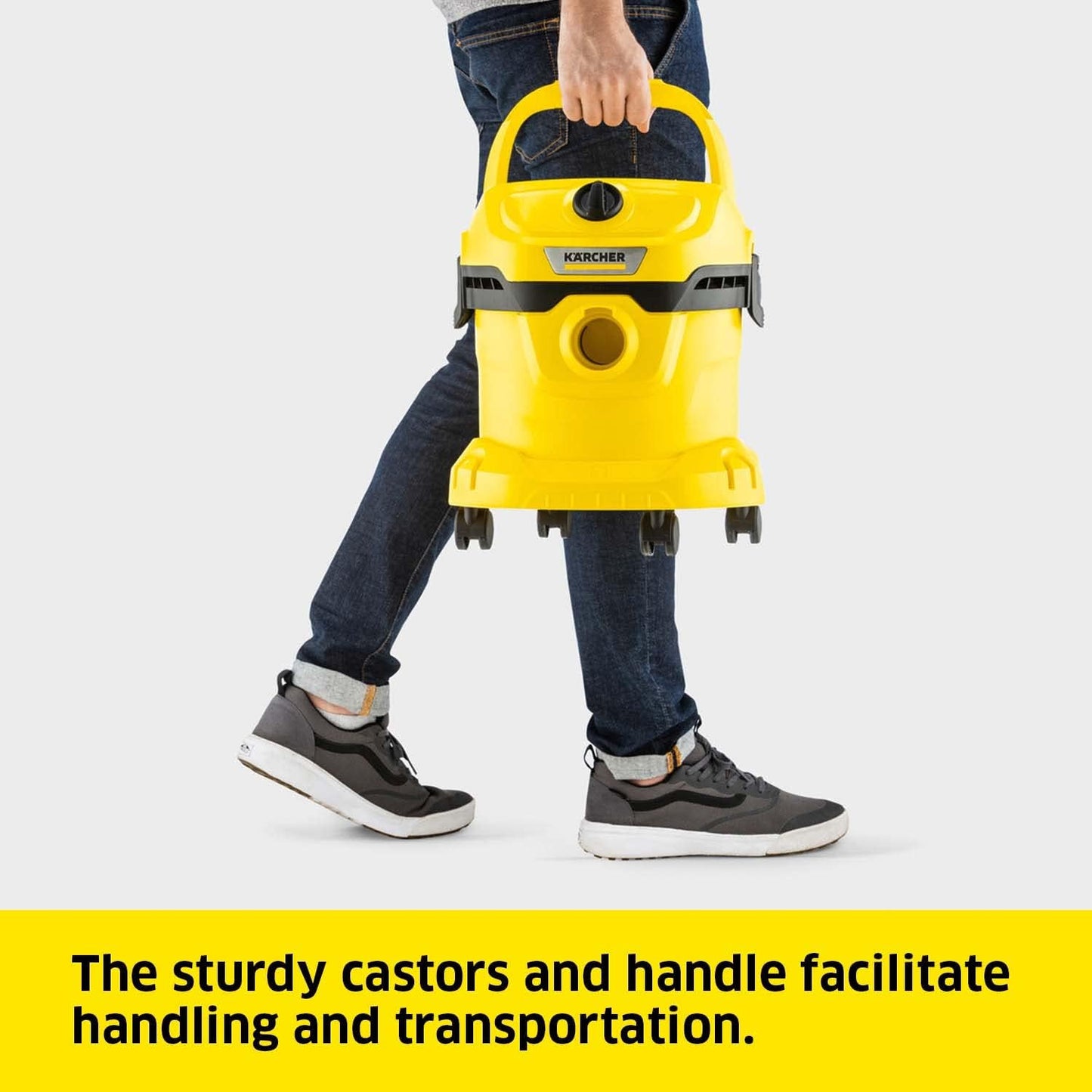 Kärcher WD 2 Plus Wet & Dry Vacuum Cleaner – 1000W, 12L Tank, Blower Function (Yellow)