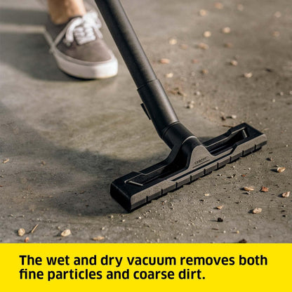 Kärcher WD 2 Plus Wet & Dry Vacuum Cleaner – 1000W, 12L Tank, Blower Function (Yellow)